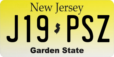 NJ license plate J19PSZ