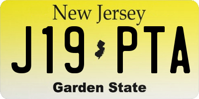 NJ license plate J19PTA