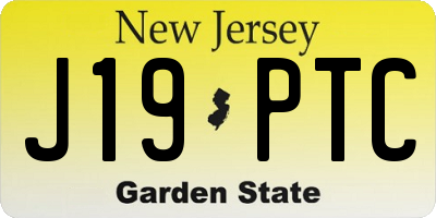 NJ license plate J19PTC