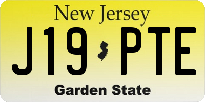 NJ license plate J19PTE