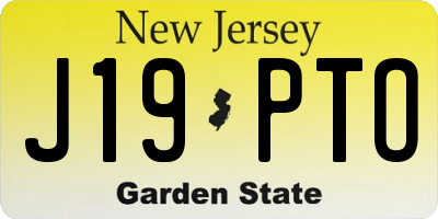 NJ license plate J19PTO