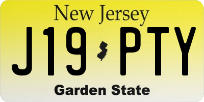 NJ license plate J19PTY