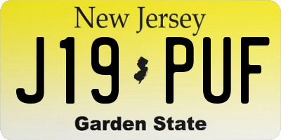 NJ license plate J19PUF