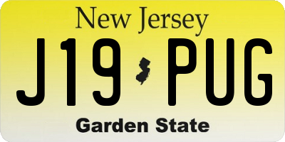 NJ license plate J19PUG