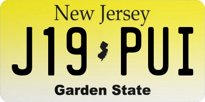 NJ license plate J19PUI