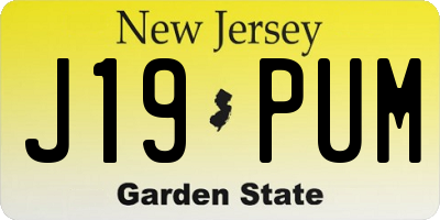 NJ license plate J19PUM