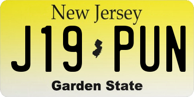 NJ license plate J19PUN