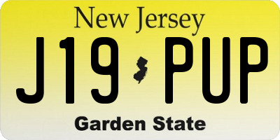 NJ license plate J19PUP