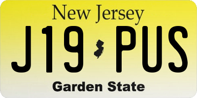 NJ license plate J19PUS