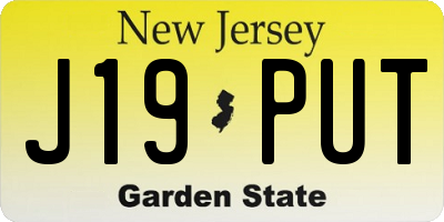 NJ license plate J19PUT