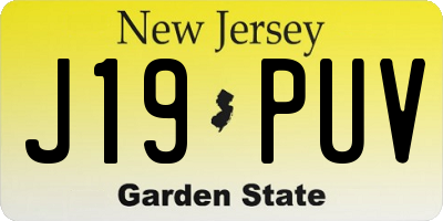 NJ license plate J19PUV