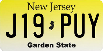 NJ license plate J19PUY