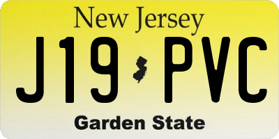 NJ license plate J19PVC