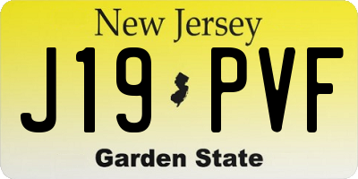 NJ license plate J19PVF