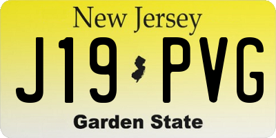 NJ license plate J19PVG