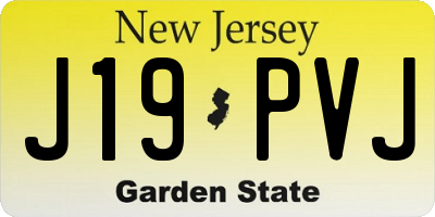 NJ license plate J19PVJ