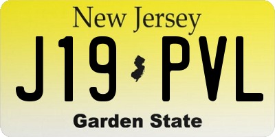 NJ license plate J19PVL
