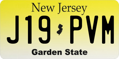 NJ license plate J19PVM