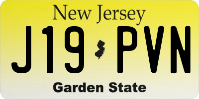 NJ license plate J19PVN