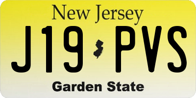 NJ license plate J19PVS