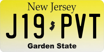 NJ license plate J19PVT