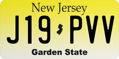NJ license plate J19PVV