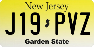 NJ license plate J19PVZ