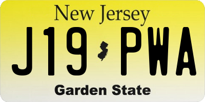 NJ license plate J19PWA