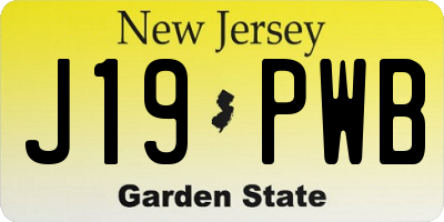 NJ license plate J19PWB