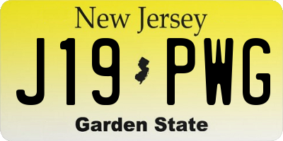 NJ license plate J19PWG