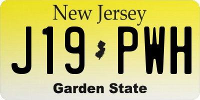 NJ license plate J19PWH