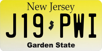 NJ license plate J19PWI