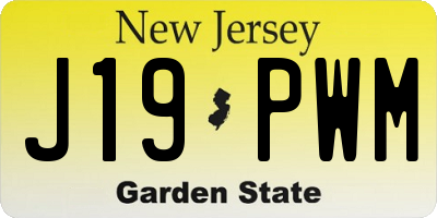 NJ license plate J19PWM