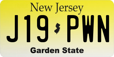 NJ license plate J19PWN