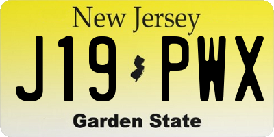 NJ license plate J19PWX