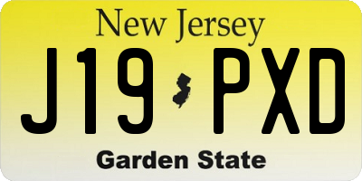 NJ license plate J19PXD