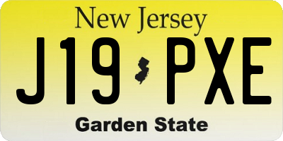 NJ license plate J19PXE