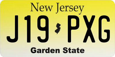 NJ license plate J19PXG