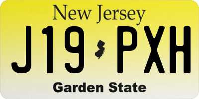 NJ license plate J19PXH