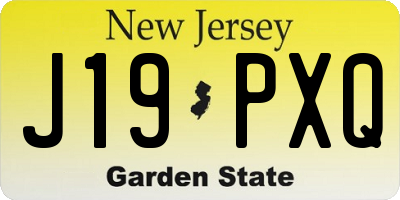 NJ license plate J19PXQ