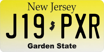 NJ license plate J19PXR