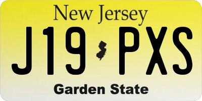 NJ license plate J19PXS