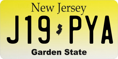 NJ license plate J19PYA