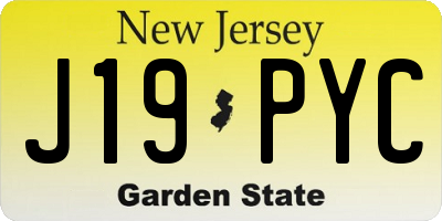 NJ license plate J19PYC