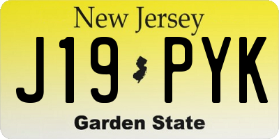 NJ license plate J19PYK