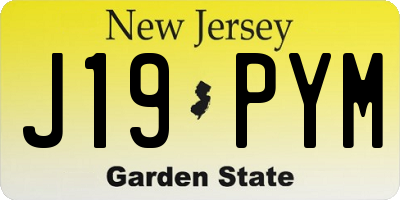 NJ license plate J19PYM