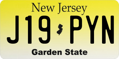 NJ license plate J19PYN