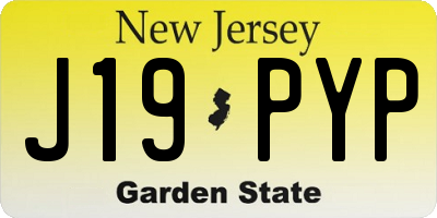 NJ license plate J19PYP