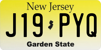 NJ license plate J19PYQ