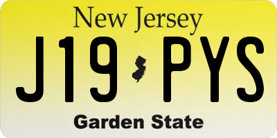 NJ license plate J19PYS